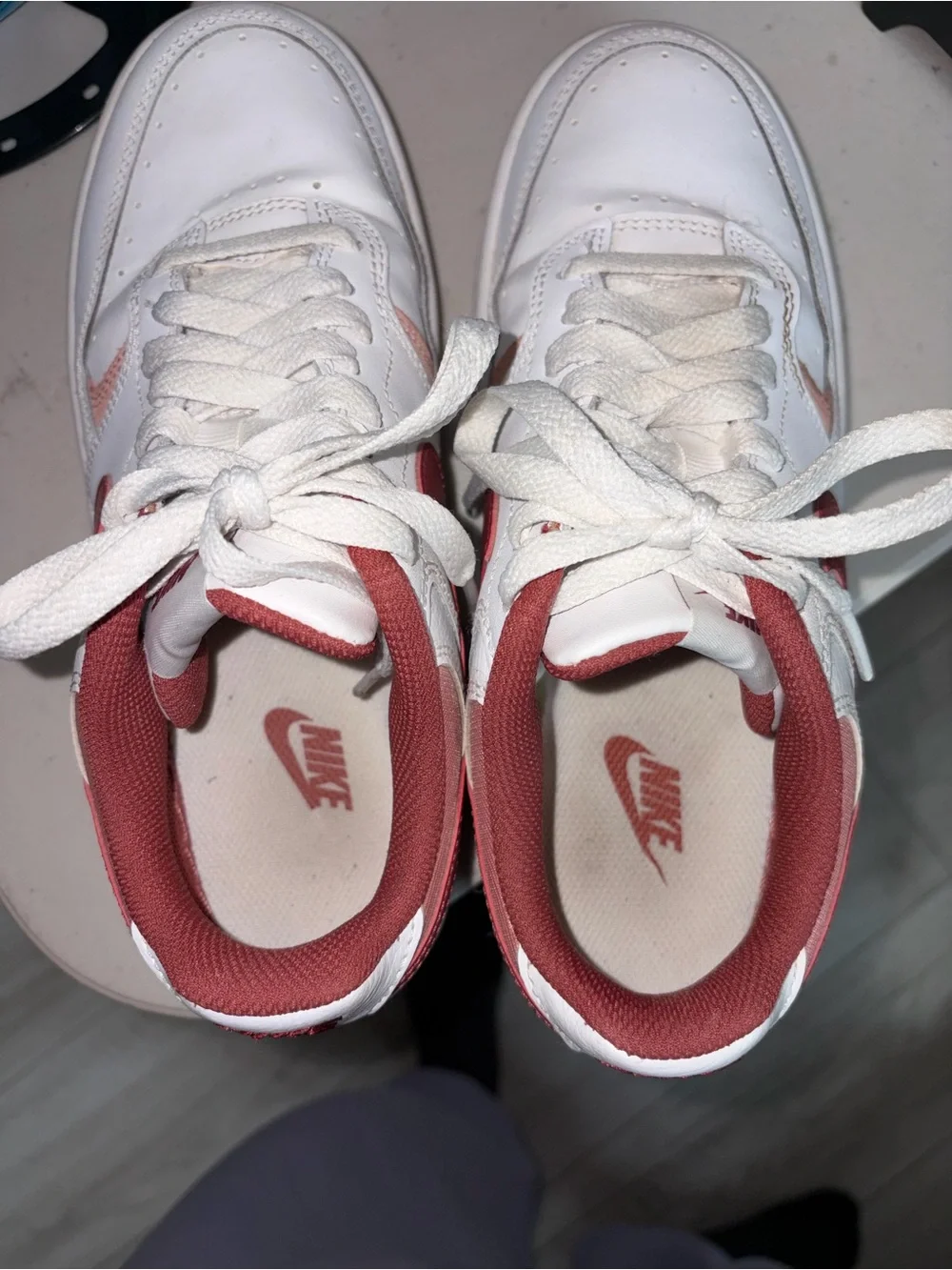 Nike Women’s White and Red Low-Top Sneakers